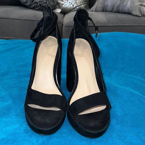 Black suede black heels- Perfect for Prom or Homecoming! - Picture 1 of 4